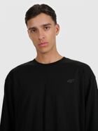 Bluzka męska z długim rękawem, czarna, 4F