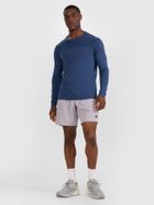 Bluzka treningowa męska z długim rękawem, granatowa, 4F