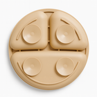 Bocioland, silikonowy talerzyk z przyssawkami i przegródkami, beżowy