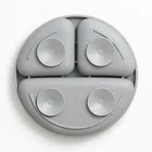 Bocioland, silikonowy talerzyk z przyssawkami i przegródkami, jasny szary