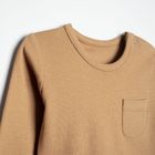 Body chłopięce z długim rękawem, beżowe, Nicol