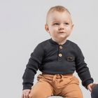 Body chłopięce z długim rękawem, brązowe, Nicol