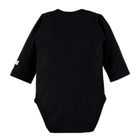 Body dziecięce z długim rękawem, prążkowane, czarne, Eevi