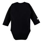 Body dziecięce z długim rękawem, prążkowane, czarne, Eevi