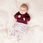 Body dziewczęce z długim rękawem, prążkowane, bordowe, Nicol