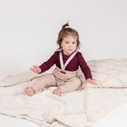 Body dziewczęce z długim rękawem, prążkowane, bordowe, Nicol