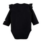Body dziewczęce z długim rękawem, prążkowane, czarne, Eevi