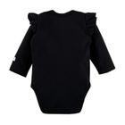 Body dziewczęce z długim rękawem, prążkowane, czarne, Eevi