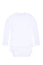 Body niemowlęce z długim rękawem, bawełna organiczna, białe, Bellybutton