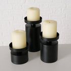 Boltze Home, świeczniki na stół na grube świece, Meril, 3 szt., Ø 7, 5 cm