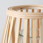 Boltze Home, Torla, świecznik bambusowy ze szklanym wkładem, 23 cm