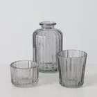 Boltze Home, zestaw szklanych dekoracji, Tolka, świeczniki i wazon, 10 cm