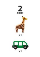 Brio World, Safari, wagon z żyrafą, zabawka drewniana
