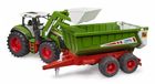 Bruder, traktor z ładowaczem czołowym i przyczepą