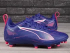 Buty piłkarskie dziecięce, korki, fioletowe, Puma Ultra 5 Play FG/AG