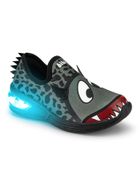 Buty sportowe chłopięce, czarne, świecąca podeszwa, Bibi Shoes