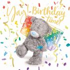 Carte Blanche, karnet holograficzny 3D, miś niosący prezent