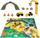 CAT, koparka i wywrotka, pojazdy budowlane z matą i akcesoriami