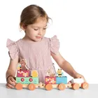 Chicco, My Wood Friends, drewniany pociąg z figurkami zwierząt