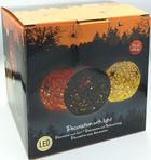 Christmas Decoration, kula dekoracyjna lampka z pająkiem, pomarańczowa, 15 cm