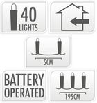 Christmas Decoration, lampki girlanda 40 led, zimny biały