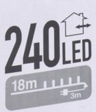 Christmas Gifts, lampki choinkowe, łańcuch świetlny, 240 LED, zimny biały