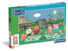 Clementoni, Świnka Peppa, Super kolor, puzzle maxi, 24 elementów
