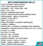 Cobi, Historical Collection WWII, Battleship Missouri, BB- 63, klocki