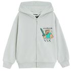 Cool Club, Bluza chłopięca z kapturem, rozpinana, szara, Minecraft