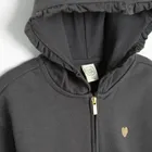 Cool Club, Bluza dziewczęca z kapturem, rozpinana, crop top, szara