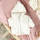 Cool Club, Bluza dziewczęca z kapturem, rozpinana, ocieplana, ecru