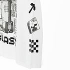 Cool Club, Bluzka chłopięca z długim rękawem, biała, Minecraft