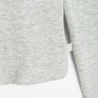 Cool Club, Bluzka dziewczęca z długim rękawem, crop top, prążkowana, szara melanż