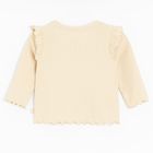 Cool Club, Bluzka dziewczęca z długim rękawem, prążkowana, beżowa