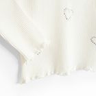 Cool Club, Bluzka dziewczęca z długim rękawem, prążkowana, biała