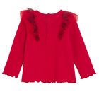 Cool Club, Bluzka dziewczęca z długim rękawem, prążkowana, czerwona