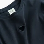 Cool Club, Bluzka dziewczęca z długim rękawem, prążkowana, granatowa