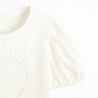 Cool Club, Bluzka dziewczęca z krótkim rękawem, prążkowana, biała
