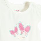 Cool Club, Body sukienka dziewczęce z krótkim rękawem, biało-różowe