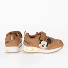 Cool Club, Buty sportowe chłopięce, brązowe, świecąca podeszwa, Myszka Miki