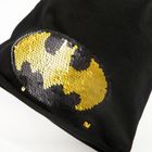 Cool Club, Czapka chłopięca, odwracane cekiny, czarna, Batman