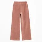 Cool Club, Jegginsy dziewczęce, wide, prążkowane, welurowe, ciemnoróżowe