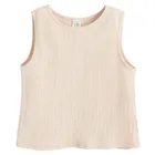 Cool Club, Komplet dziewczęcy, Bluzka bez rękawów, Spodnie materiałowe, wide, beżowy