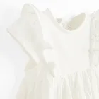 Cool Club, Komplet dziewczęcy, Body sukienka z krótkim rękawem, Kapelusz, muślin, biały