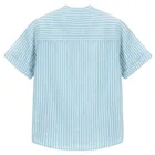 Cool Club, Koszula chłopięca z krótkim rękawem, z lnem, regular, niebieska