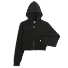 Cool Club, Krótka bluza dziewczęca z kapturem, rozpinana, czarna