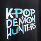 Cool Club, Luźny t-shirt dziewczęcy, czarny, K-Pop Demon Hunters