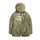 Cool Club, Parka zimowa dziewczęca, zielona, Good vibes only