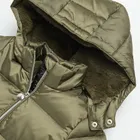 Cool Club, Płaszcz dziewczęcy z kapturem, khaki, puchowe wypełnienie