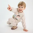 Cool Club, Spodnie dresowe chłopięce, ocieplane, beżowe, Pucio